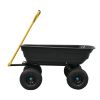 400 lbs Capacity Poly Landscape & Garden Dump Cart;  Black Color