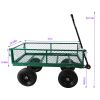 (Green solid wheels wagon cart) Solid wheels Tools cart Wagon Cart Garden cart trucks make it easier to transport firewood