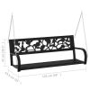 Patio Swing Bench 49.2" Steel and Plastic Black