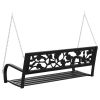 Patio Swing Bench 49.2" Steel and Plastic Black