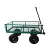 (Green solid wheels wagon cart) Solid wheels Tools cart Wagon Cart Garden cart trucks make it easier to transport firewood