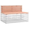 Patio Bench Gabion Design 40.6"x27.6"x25.6" Solid Wood Douglas