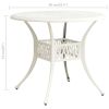 Patio Table White 35.4"x35.4"x29.1" Cast Aluminum