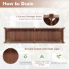 91 x 24 x 16 Inch Divisible Planter Box with Corner Drainage and Non-woven Liner for Growing Vegetables
