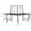 Patio Half Round Tree Bench 63" Steel