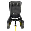 Garden Dump Cart with Steel Frame Outdoor Wagon with 10 Inch Pneumatic Tires, 55L Capacity, Black