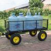 BIG Wagon Cart Garden cart trucks make it easier to transport firewood Yellow+Black Maximum static load is 880 lbs.