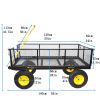 BIG Wagon Cart Garden cart trucks make it easier to transport firewood Yellow+Black Maximum static load is 880 lbs.