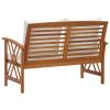 Patio Bench with Cushions 46.9" Solid Acacia Wood