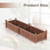 91 x 24 x 16 Inch Divisible Planter Box with Corner Drainage and Non-woven Liner for Growing Vegetables