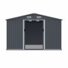 Outdoor Storage Shed 8 x 10 FT Large Metal Tool Sheds, Heavy Duty Storage House with Sliding Doors with Air Vent,Dark Grey
