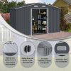 Outdoor Storage Shed 8 x 10 FT Large Metal Tool Sheds, Heavy Duty Storage House with Sliding Doors with Air Vent,Dark Grey