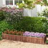 91 x 24 x 16 Inch Divisible Planter Box with Corner Drainage and Non-woven Liner for Growing Vegetables