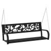 Patio Swing Bench 49.2" Steel and Plastic Black