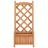 Planter with Trellis Brown Solid Wood Fir