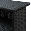 Patio Bar Table Black 47.2"x21.7"x43.3" Poly Rattan