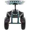 Rolling Garden Cart with Tool Tray Green 30.7"x17.5"x33.1"
