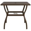 Patio Table Brown 32.1"x32.1"x28.3" Steel