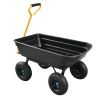 400 lbs Capacity Poly Landscape & Garden Dump Cart;  Black Color