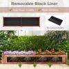91 x 24 x 16 Inch Divisible Planter Box with Corner Drainage and Non-woven Liner for Growing Vegetables