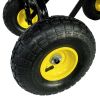 Garden Dump Cart with Steel Frame Outdoor Wagon with 10 Inch Pneumatic Tires, 55L Capacity, Black