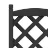 Planter with Trellis and Wheels Black Solid Wood Fir