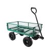(Green solid wheels wagon cart) Solid wheels Tools cart Wagon Cart Garden cart trucks make it easier to transport firewood