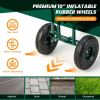 Rolling Garden Cart with Height Adjustable Swivel Seat and Storage Basket