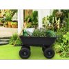 400 lbs Capacity Poly Landscape & Garden Dump Cart;  Black Color