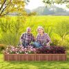 91 x 24 x 16 Inch Divisible Planter Box with Corner Drainage and Non-woven Liner for Growing Vegetables