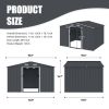 Outdoor Storage Shed 8 x 10 FT Large Metal Tool Sheds, Heavy Duty Storage House with Sliding Doors with Air Vent,Dark Grey