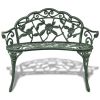 Patio Bench 39.4" Cast Aluminum Green