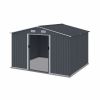 Outdoor Storage Shed 8 x 10 FT Large Metal Tool Sheds, Heavy Duty Storage House with Sliding Doors with Air Vent,Dark Grey