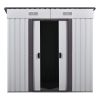 4 x 6 Ft Outdoor Metal Shed, Tool Storage House with Sliding Door and Vents, Backyard Garden Patio, Weatherproof