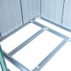 4.2' x 7' Outdoor Storage Shed, Backyard Tool House with Sliding Doors, Base, Vents, Metal Lawn Equipment
