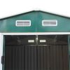 4.2' x 7' Outdoor Storage Shed, Backyard Tool House with Sliding Doors, Base, Vents, Metal Lawn Equipment
