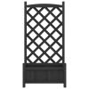 Planter with Trellis Black Solid Wood Fir