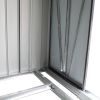 4.2' x 7' Outdoor Storage Shed, Backyard Tool House with Sliding Doors, Base, Vents, Metal Lawn Equipment