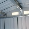4.2' x 7' Outdoor Storage Shed, Backyard Tool House with Sliding Doors, Base, Vents, Metal Lawn Equipment