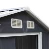 4.2' x 7' Outdoor Storage Shed, Backyard Tool House with Sliding Doors, Base, Vents, Metal Lawn Equipment