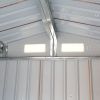 4.2' x 7' Outdoor Storage Shed, Backyard Tool House with Sliding Doors, Base, Vents, Metal Lawn Equipment
