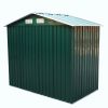 4.2' x 7' Outdoor Storage Shed, Backyard Tool House with Sliding Doors, Base, Vents, Metal Lawn Equipment