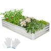 Metal Galvanized Raised Garden Bed with Open-Ended Base