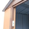 4.2' x 7' Outdoor Storage Shed, Backyard Tool House with Sliding Doors, Base, Vents, Metal Lawn Equipment