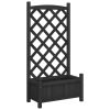 Planter with Trellis Black Solid Wood Fir